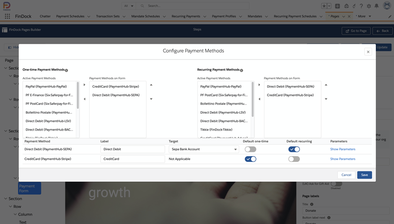 configure giving pages in Salesforce