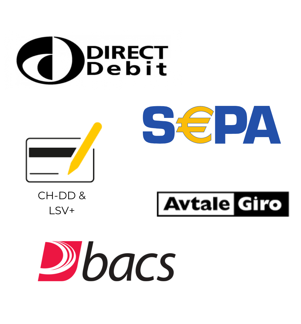 image of FinDock's supported Direct Debit schemes