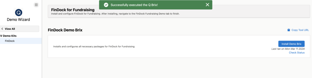 The FinDock Demo app Q-Brix